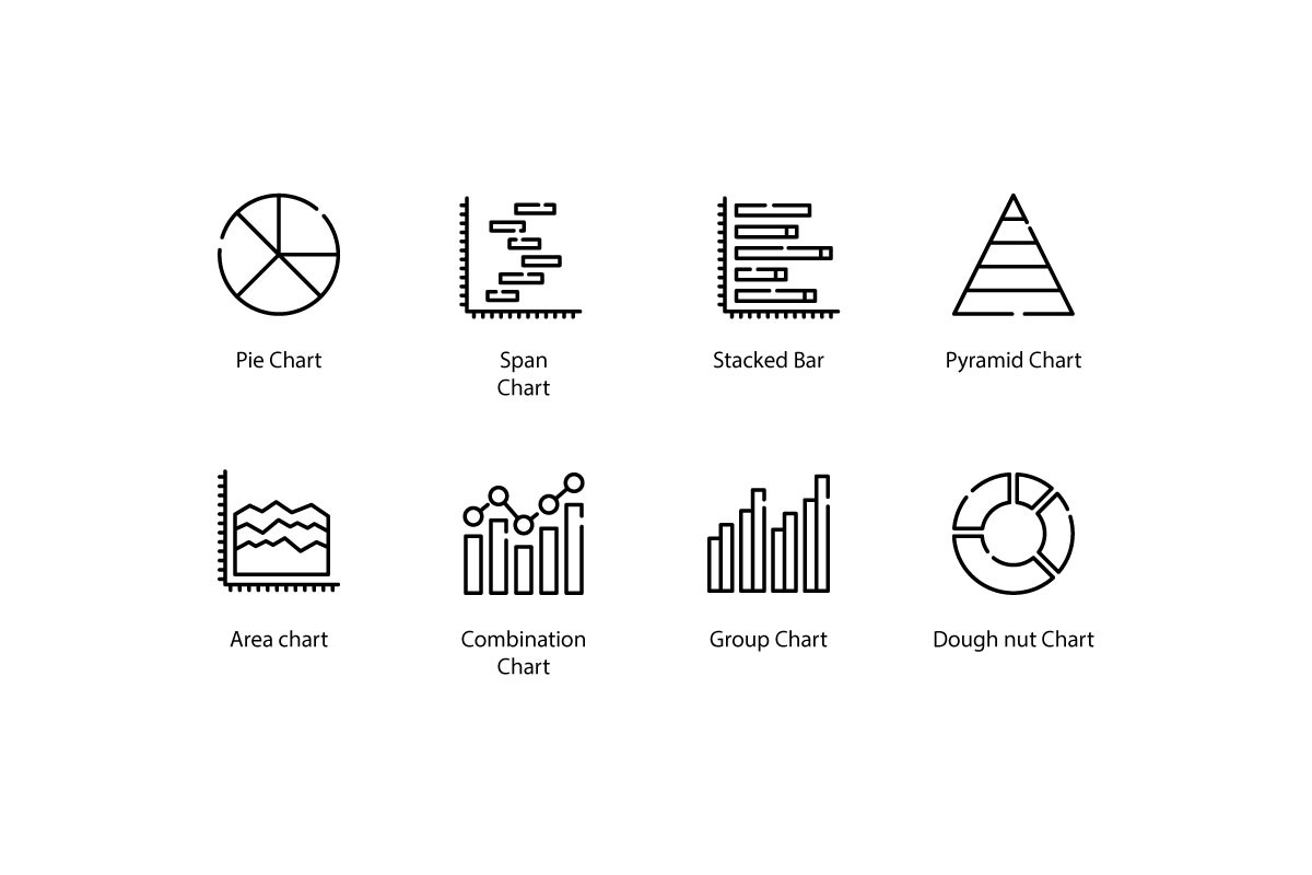Graph And Diagram thin line icons, an Outline Icon by vectorstank (Photo 2 of 6)