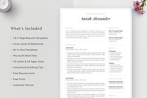 Modern & Chic Resume Template Sarah