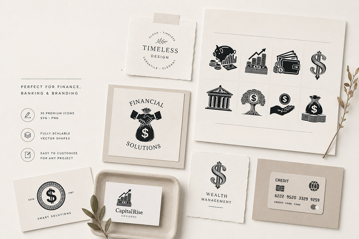 30 Finance SVG & PNG Vector Bundle, an Object Graphic by AvalgaCollectiblesan (Photo 5 of 5)
