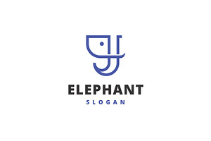 Letter J Elephant Logo