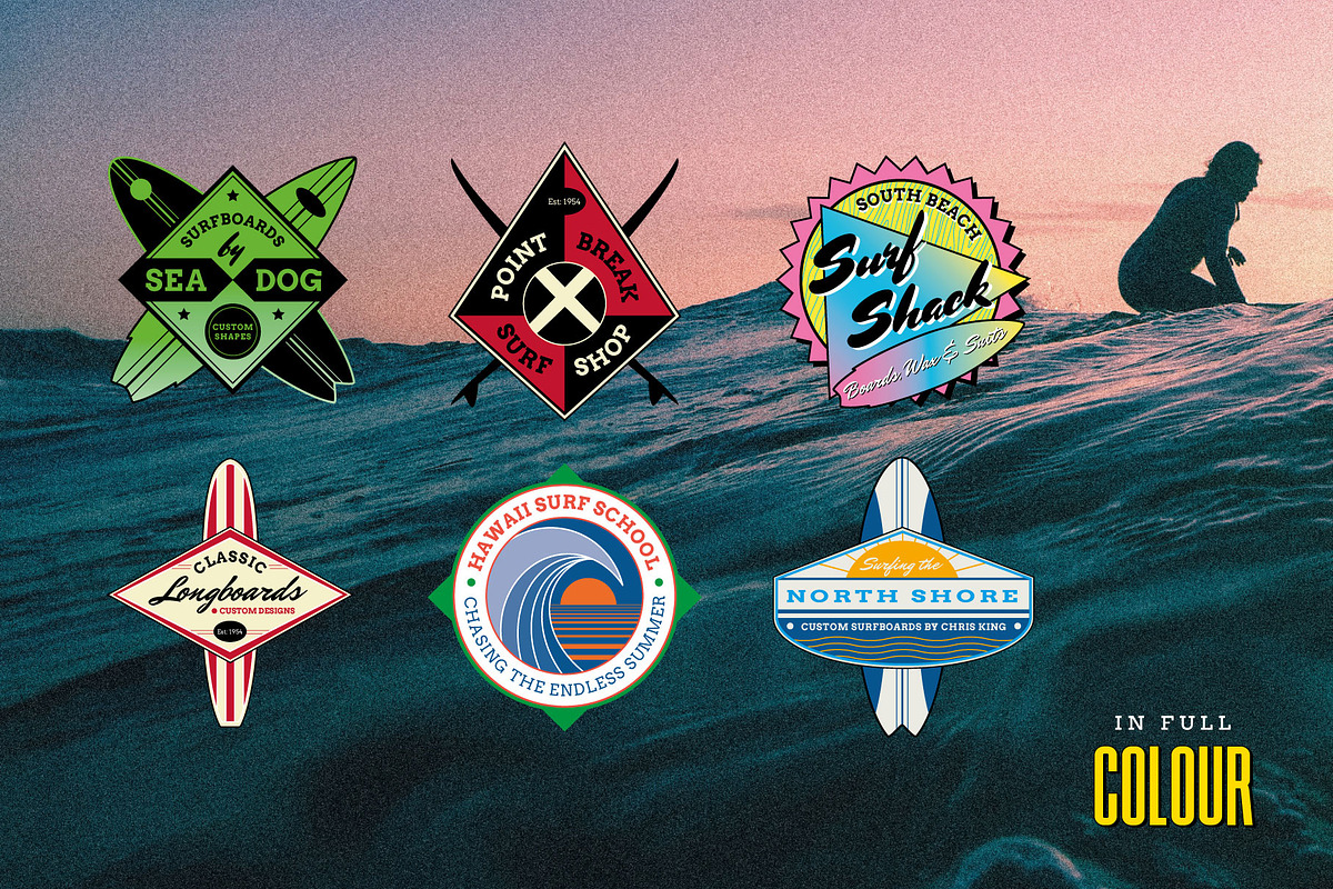 Surf Logos - Editable Vector Designs, a Branding & Logo Template by Wingsart Studio (Photo 2 of 8)