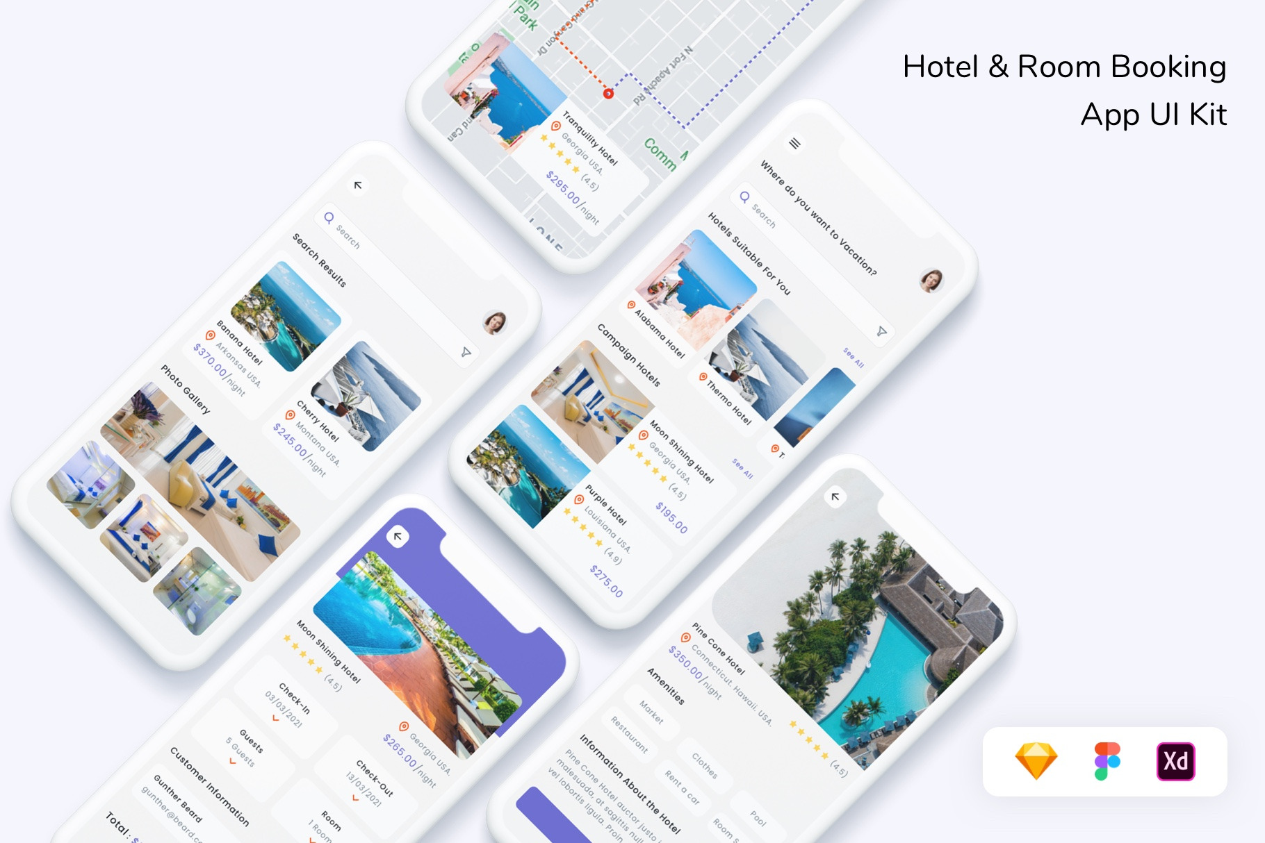 Hotel & Room Booking App UI Kit, an App Template by Betush