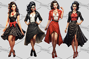 Rockabilly Women Bundle of 33, a Graphic by Jay Major Designs (Thumbnail 8 of 11)