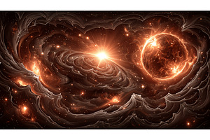 A Binary Star System Engulfed by, a Background Photo by ZinetroN