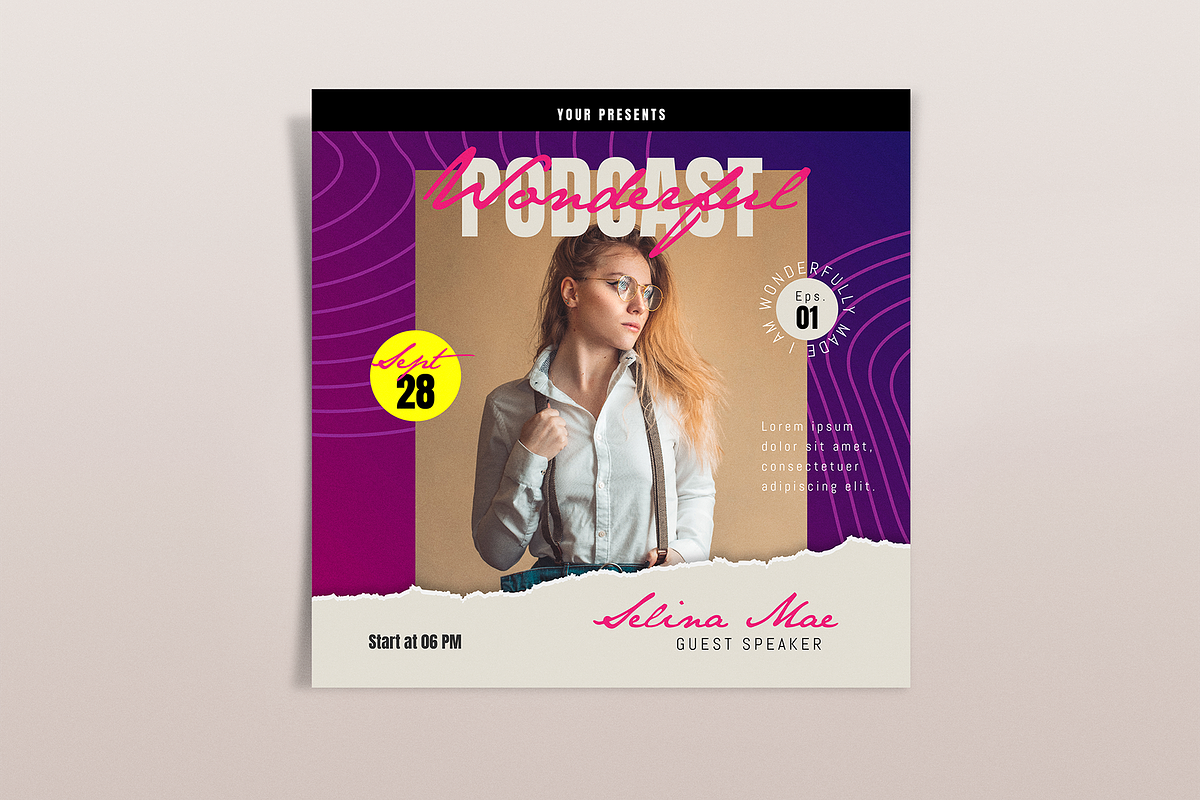 Wonderful Podcast Template Set, a Flyer Template by Me55enjah Design (Photo 2 of 3)
