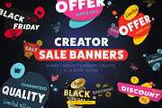 Sale banner and Discount tag kit, a Templates & Theme by Alfazet Chronicles (Thumbnail 1 of 11)