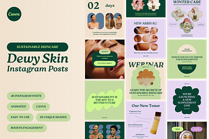 Dewy Skin Instagram Templates, a Social Media Template by Luna Studio