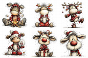Funny Christmas Reindeer Clipart, an Illustration by Daily.Designs (Thumbnail 6 of 8)