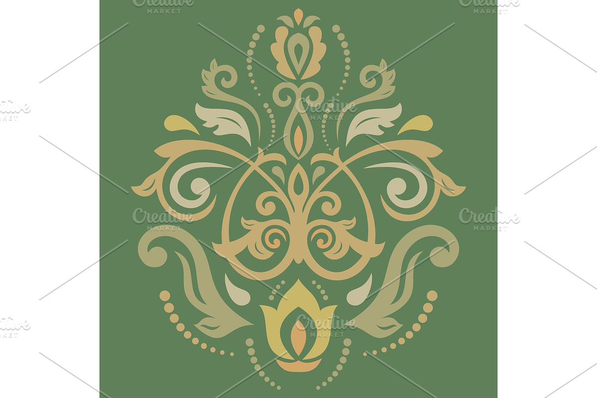 Damask Vector Oriental Pattern, a Decorative Illustration by FineArtStudio (Photo 1 of 3)