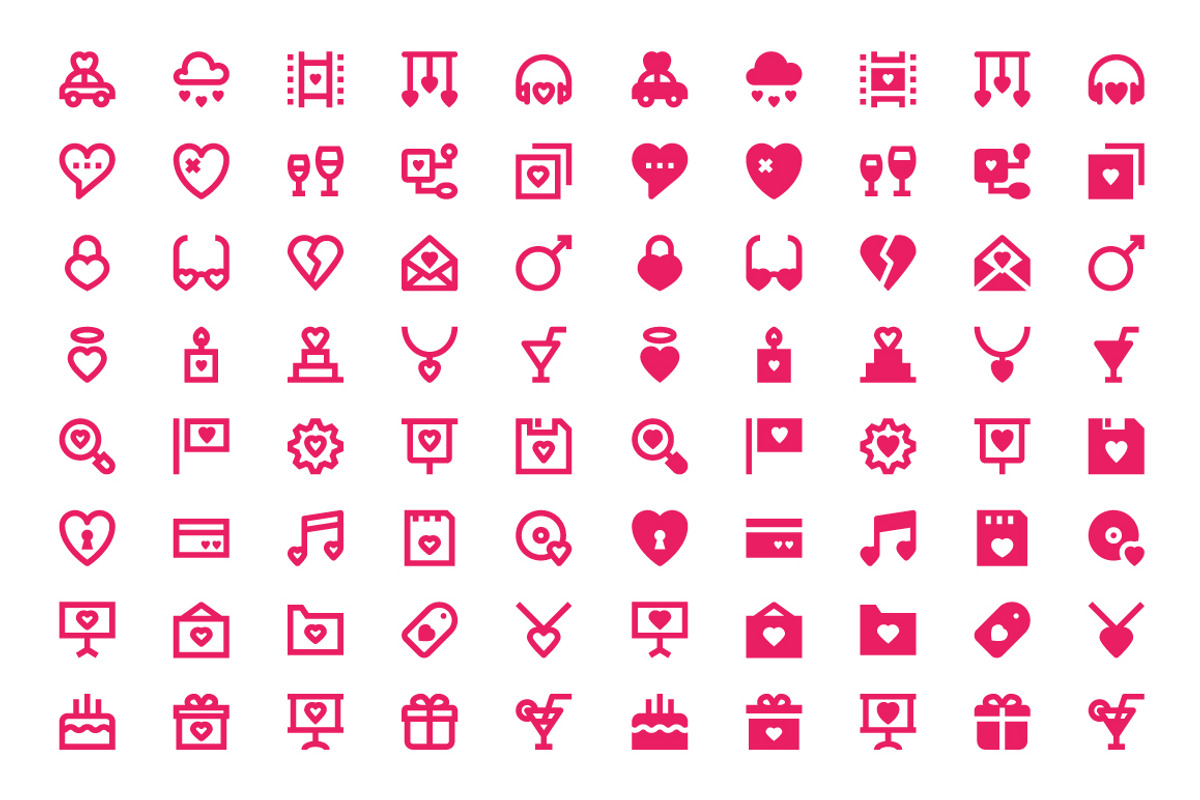 180 Love and Romance Material Icons, a Solid Icon by Creative Stall (Photo 4 of 5)