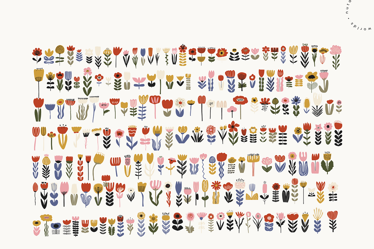 Wildflower Garden Folk Pack, an Object Illustration by Nutalin Art (Photo 6 of 17)
