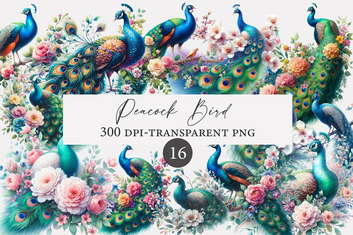 Peacock bird Clipart, an Illustration by Designworld (Photo 1 of 4)