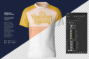 T-Shirt VU-Neck Short Mockup