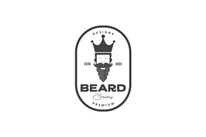 Smile Old Beard With Crown Logo