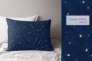 Starry Night Sky Seamless Patterns, a Pattern Graphic by Gribanessa (Thumbnail 2 of 3)