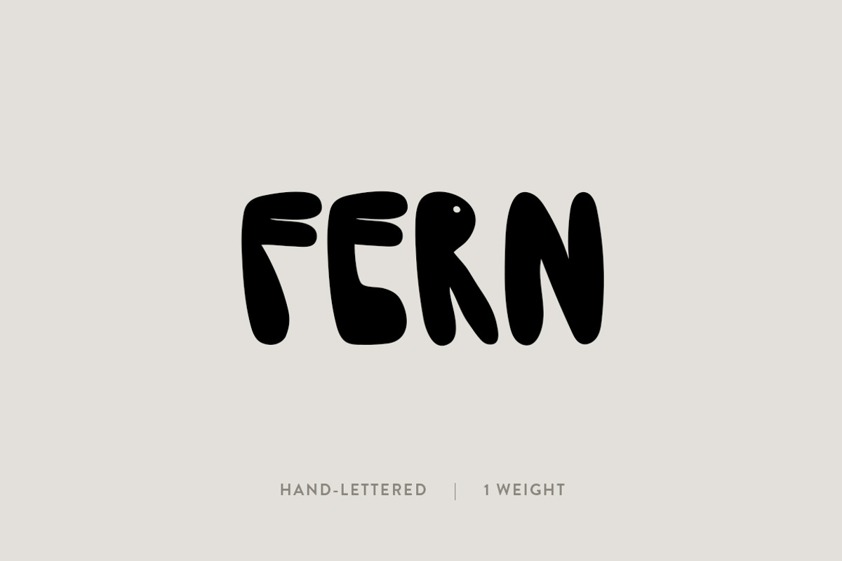 Fern: A Groovy Hand-lettered Font, a Sans Serif Font by Britt Fabello (Photo 1 of 5)