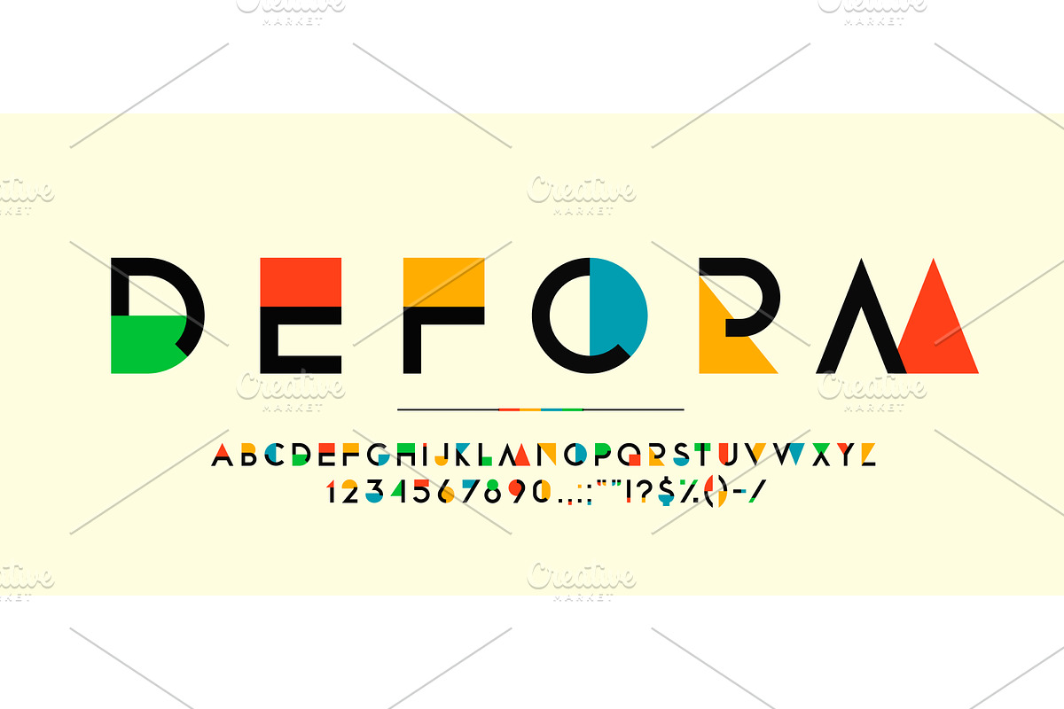 Color geometry font, modern art, a Decorative Illustration by Buch&Bee