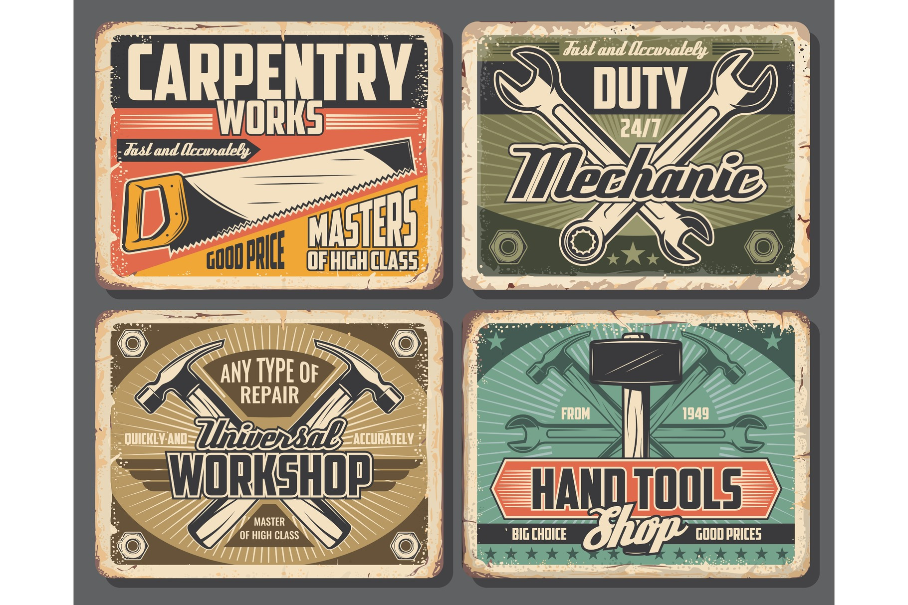 Hand Tools Hammers Spanners by Vector Tradition  Creative Market