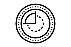 Quarter one fourth black icon, an Outline Icon by Creative priyanka