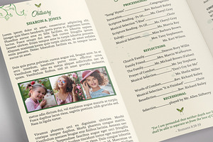 Green Legal Trifold Funeral Program