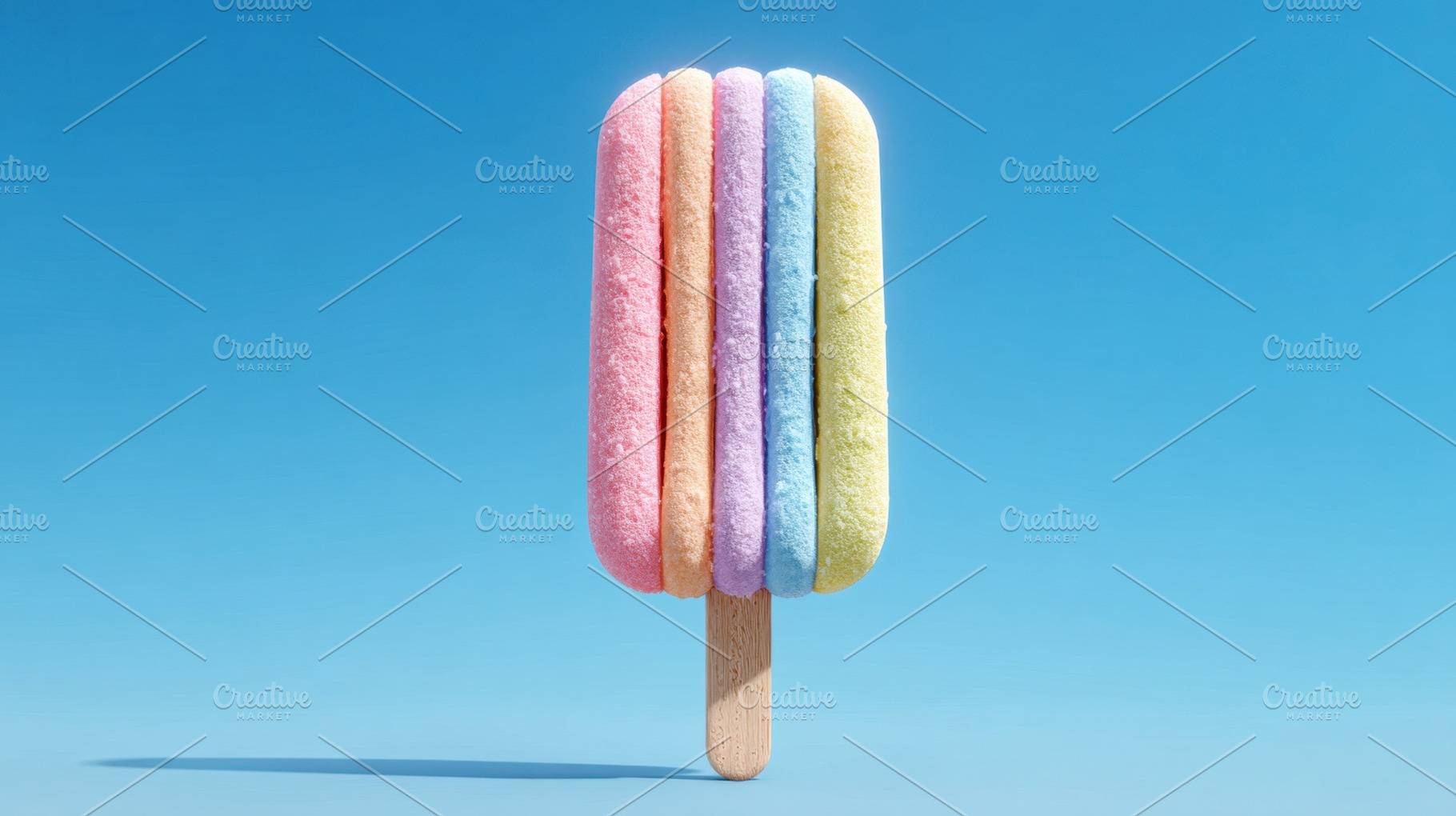 Colorful popsicle on a sunny day, a Photo by Beautiful things
