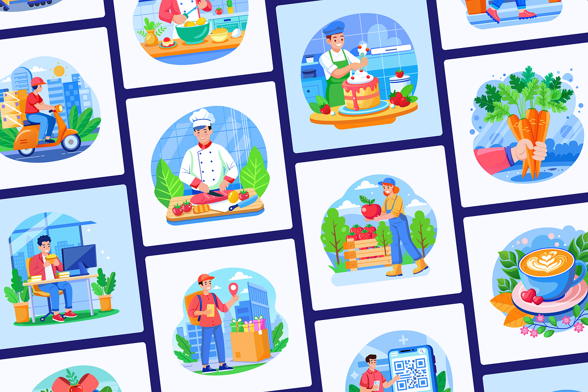 Animated Food Illustration Art Set, a Food Illustration by Prosymbols (Photo 3 of 4)