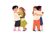 Cute, happy children hugging set, a Person Illustration by PaperTrident (Thumbnail 2 of 7)