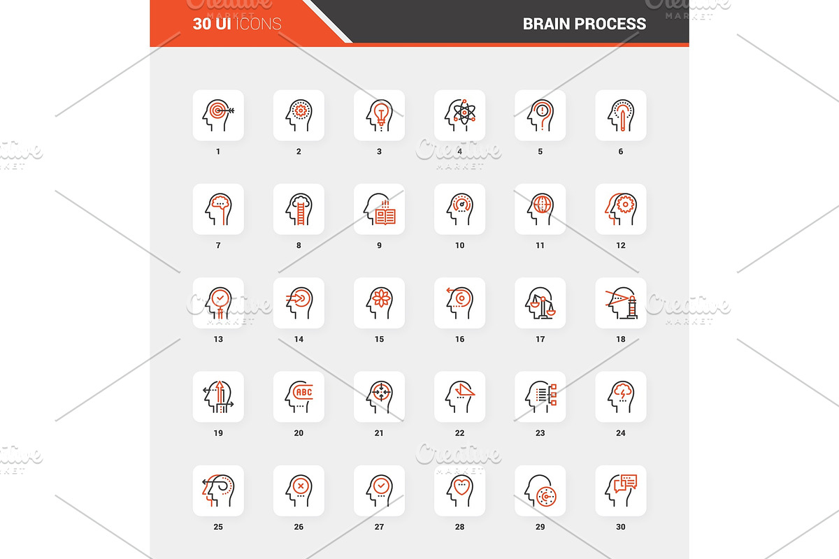 Thinking and Brain Process Flat Line, an Education Illustration by Maxim_Basinski