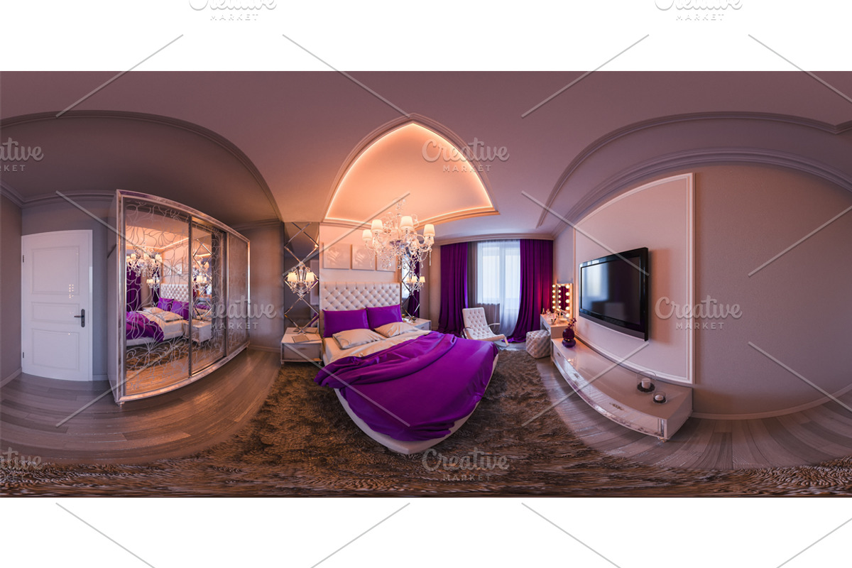 360 vr seamless panorama of bedroom, a Decorative Illustration by RichmanStudio