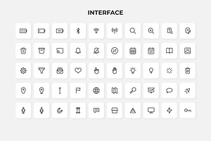 50 Interface Outline Icons