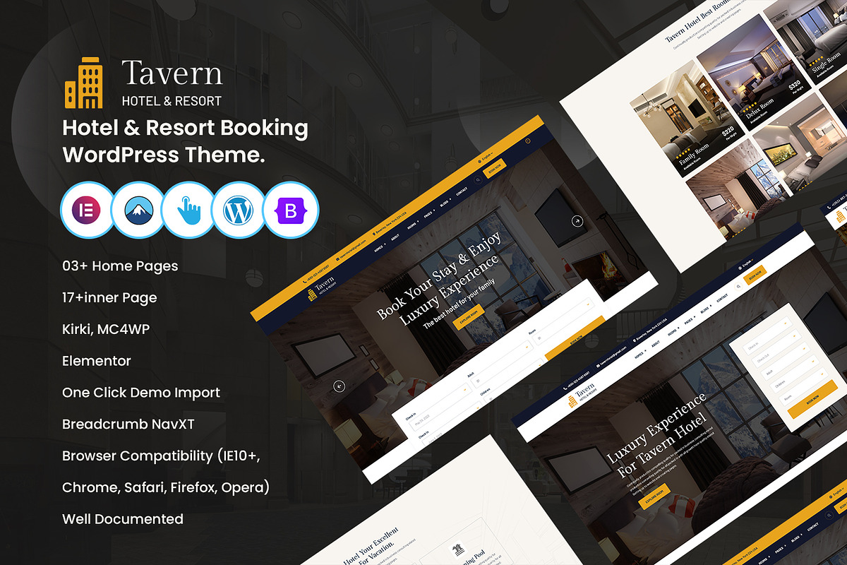 Hotel And Resort Booking WP Theme, a WordPress Template by CodexCoder Themes