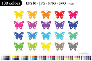 Butterfly Colored Clip Art