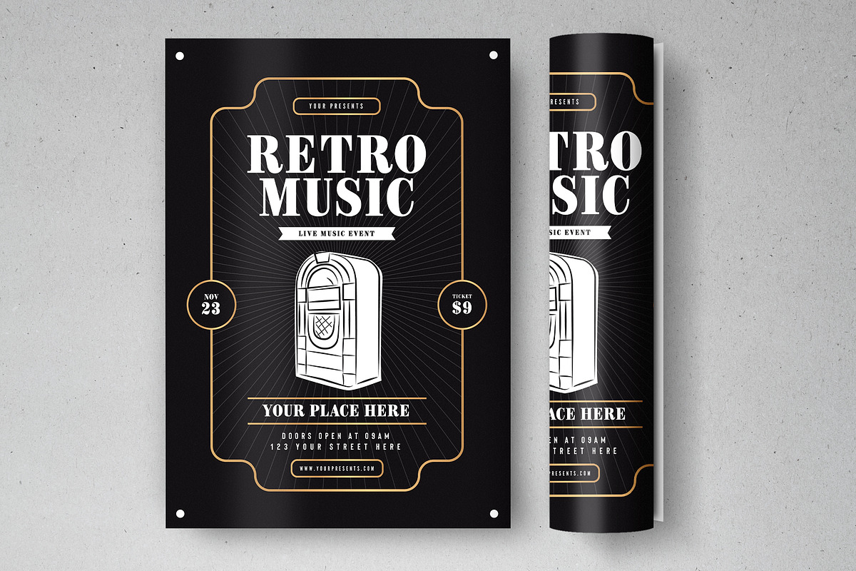 Retro Music Flyer, a Flyer Template by lilyshop (Photo 1 of 2)