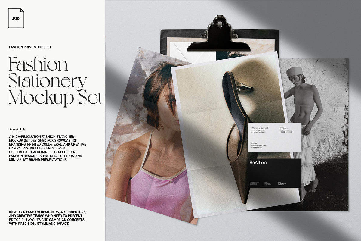 Fashion Stationery Print Mockup, a Mockup by ReAffirm (Photo 1 of 12)