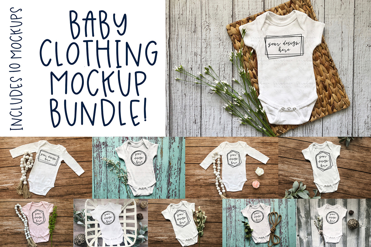 Baby Clothing Mockup Bundle, an Apparel Mockup by Affinity Grove (Photo 1 of 11)