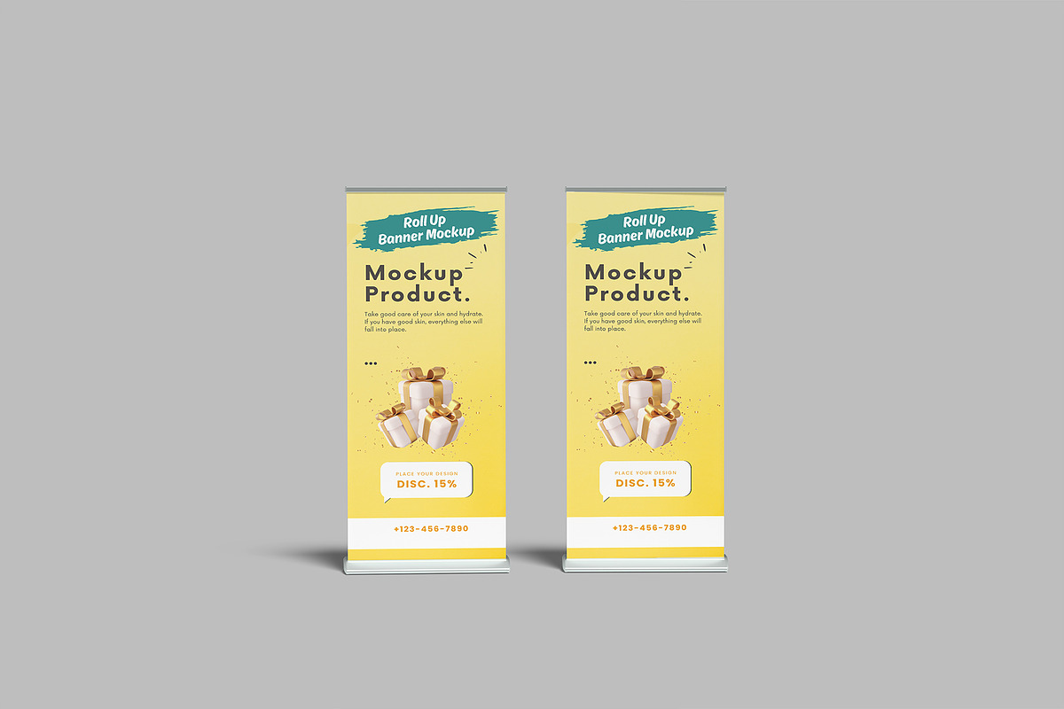 Roll Up Banner Mockup, a Product Mockup by rizalamora (Photo 4 of 11)