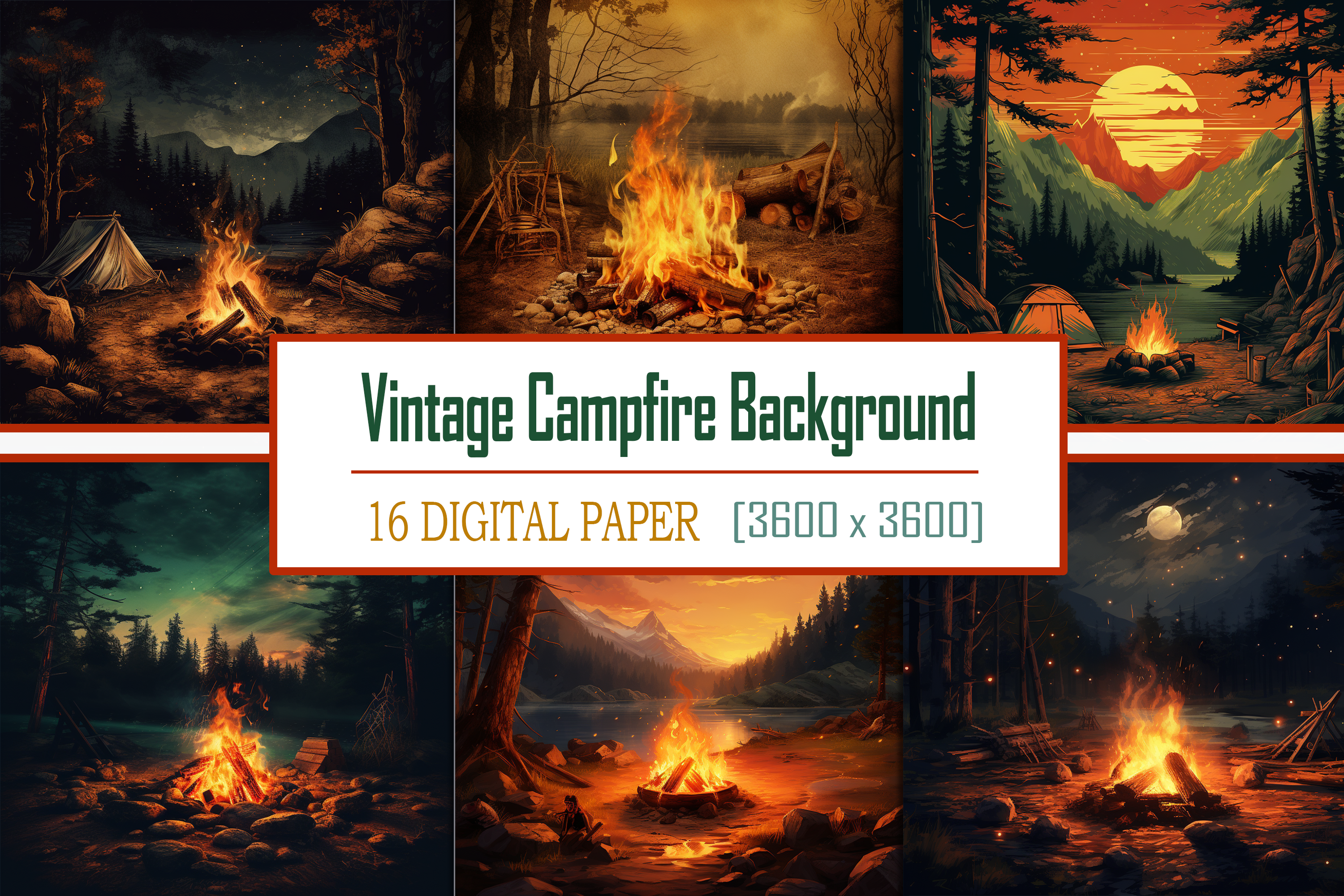 Vintage Campfire Background