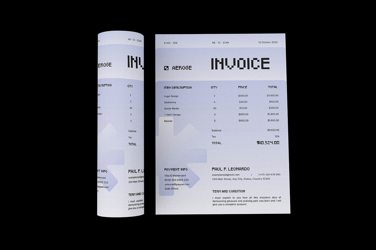 Simple Gradient Invoice, a Stationery Template by Neermana (Photo 3 of 4)