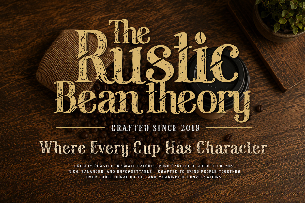 Mokaria Roastery - Vintage Rustic, a Serif Font by HypeWorksCo (Photo 9 of 15)