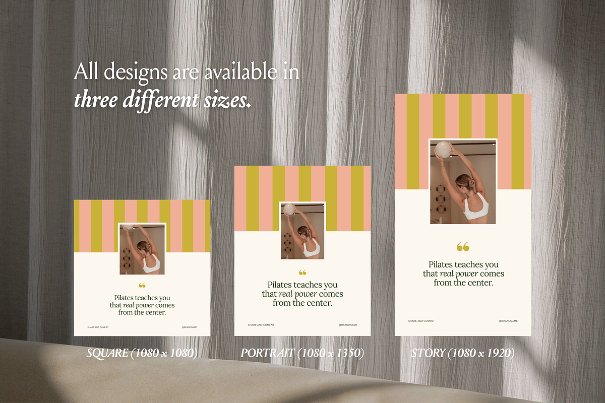 Luxury Pastel Pilates IG Templates, a Social Media Template by CanvaTemplateClubCo (Photo 8 of 10)