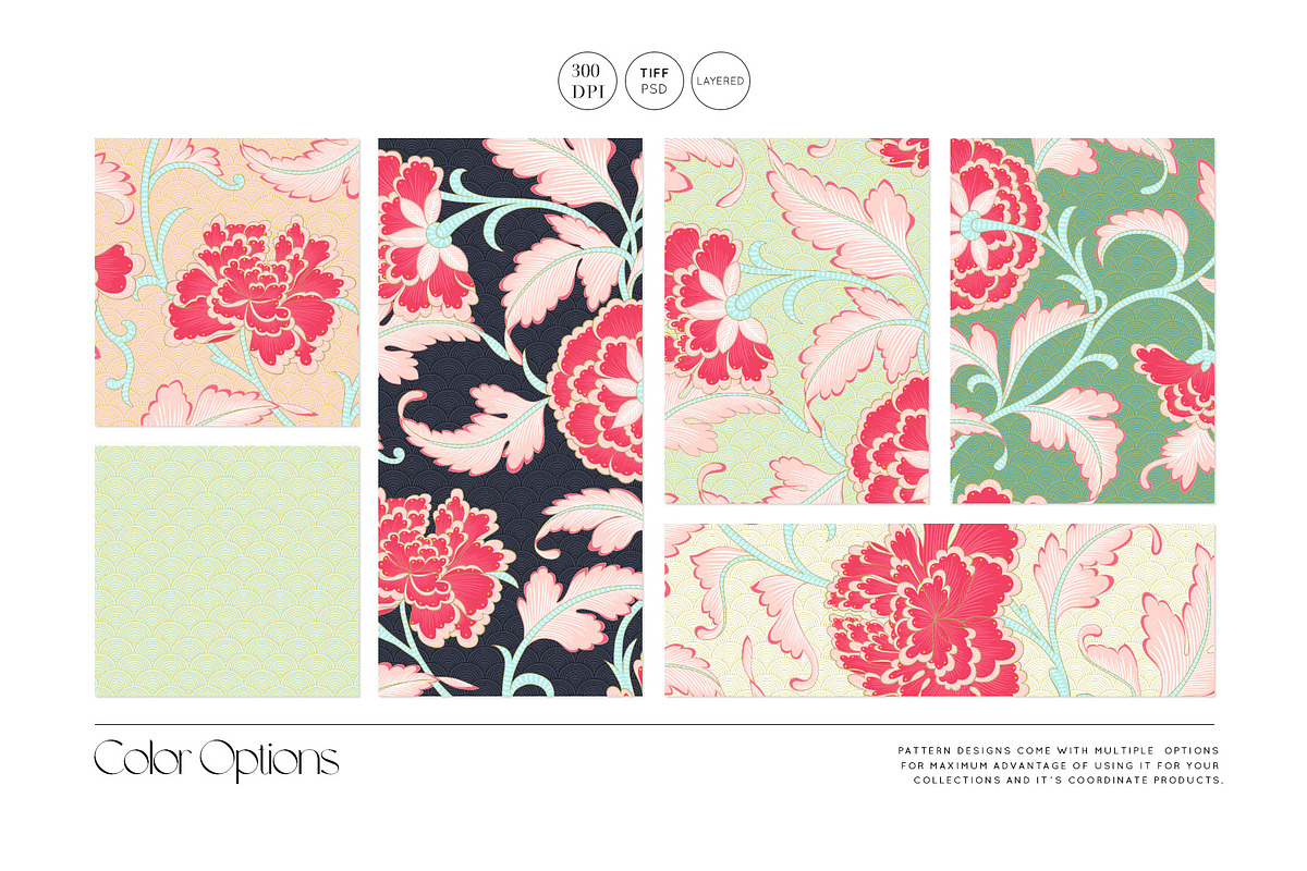 Meili Oriental Peony Pattern & Motif, a Pattern Graphic by Pink Linen (Photo 4 of 12)