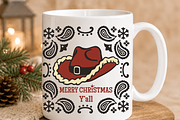 Cowboy Christmas Hat & Paisley SVG, a Seasonal Illustration by TanchaArt (Thumbnail 6 of 9)