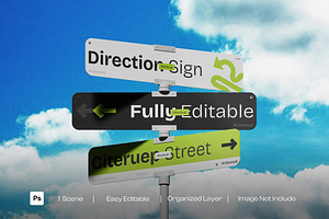 Direction Sign Mockup