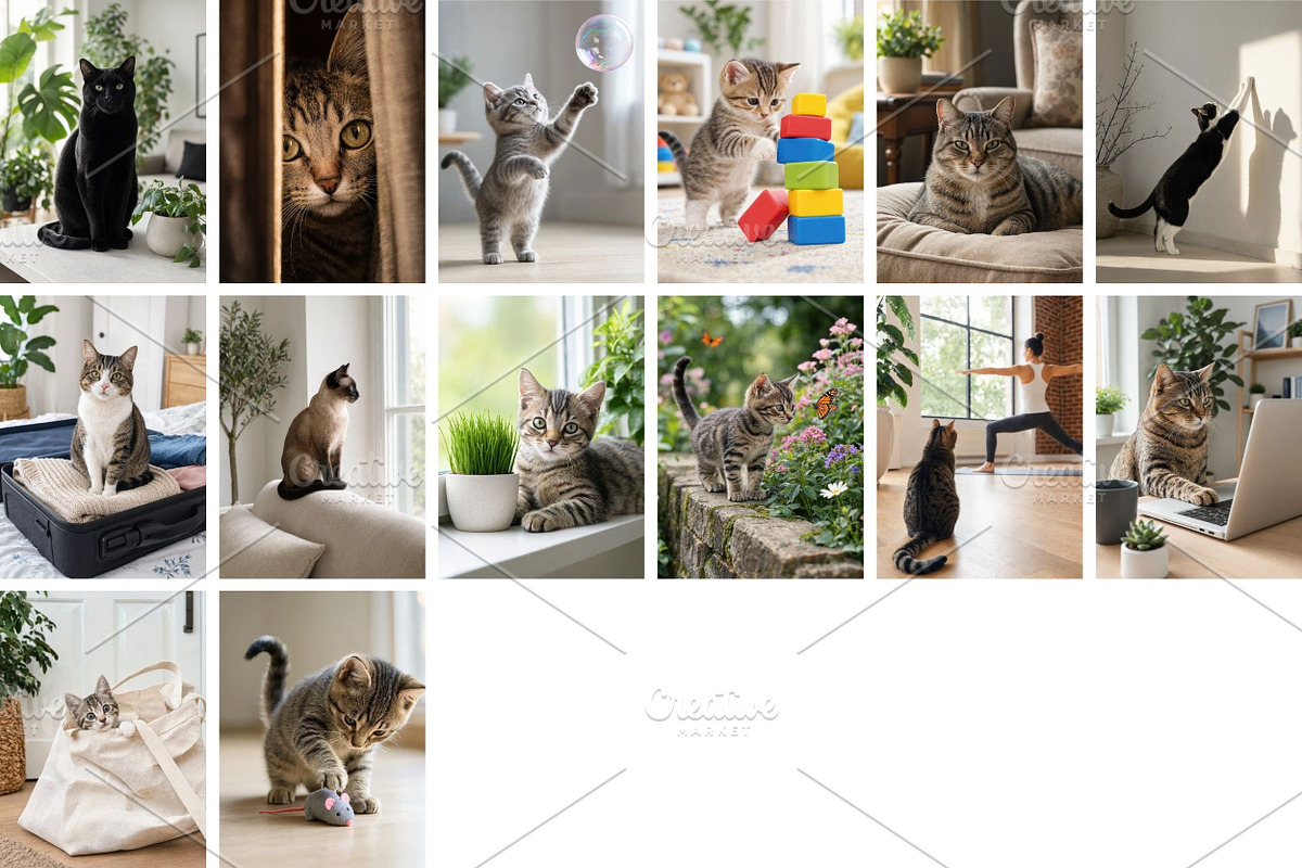 Cat Stock Photos Bundle, an Animal Photo by Selenique Studio (Photo 12 of 12)
