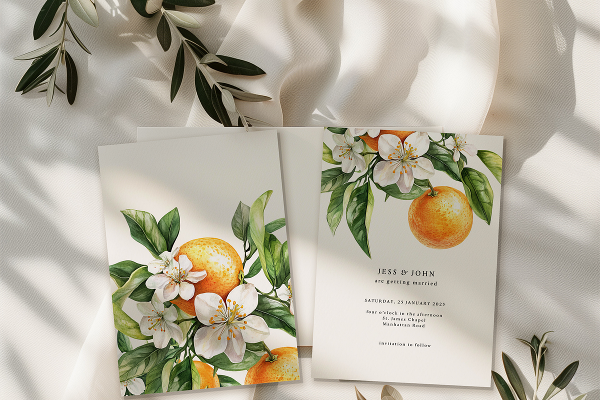 Orange Blossom - Watercolor Set, a Decorative Illustration by ThaismotaCreativeCo (Photo 2 of 9)