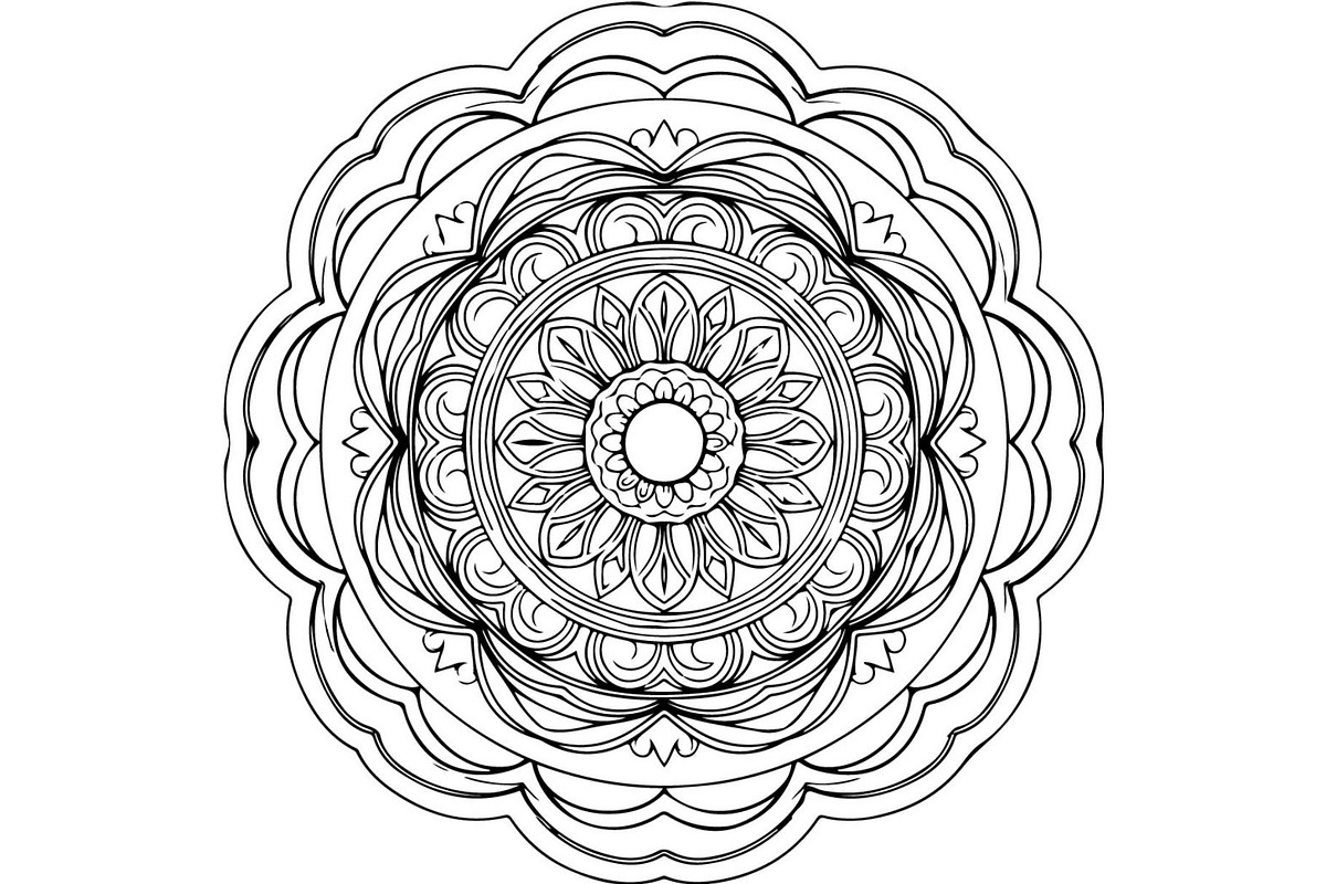 Black Floral Mandala Vector Bundle, a Decorative Illustration by Designer_Momina (Photo 8 of 21)