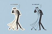 Wedding Collection: 66 Line Art Pack, a Person Illustration by Veyla (Thumbnail 4 of 16)