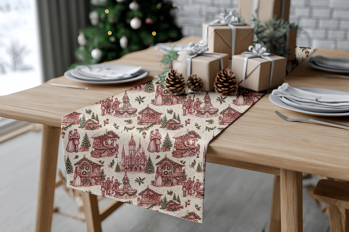 Vintage Christmas Toile Pattern, a Pattern Graphic by Olya Creative (Photo 9 of 10)
