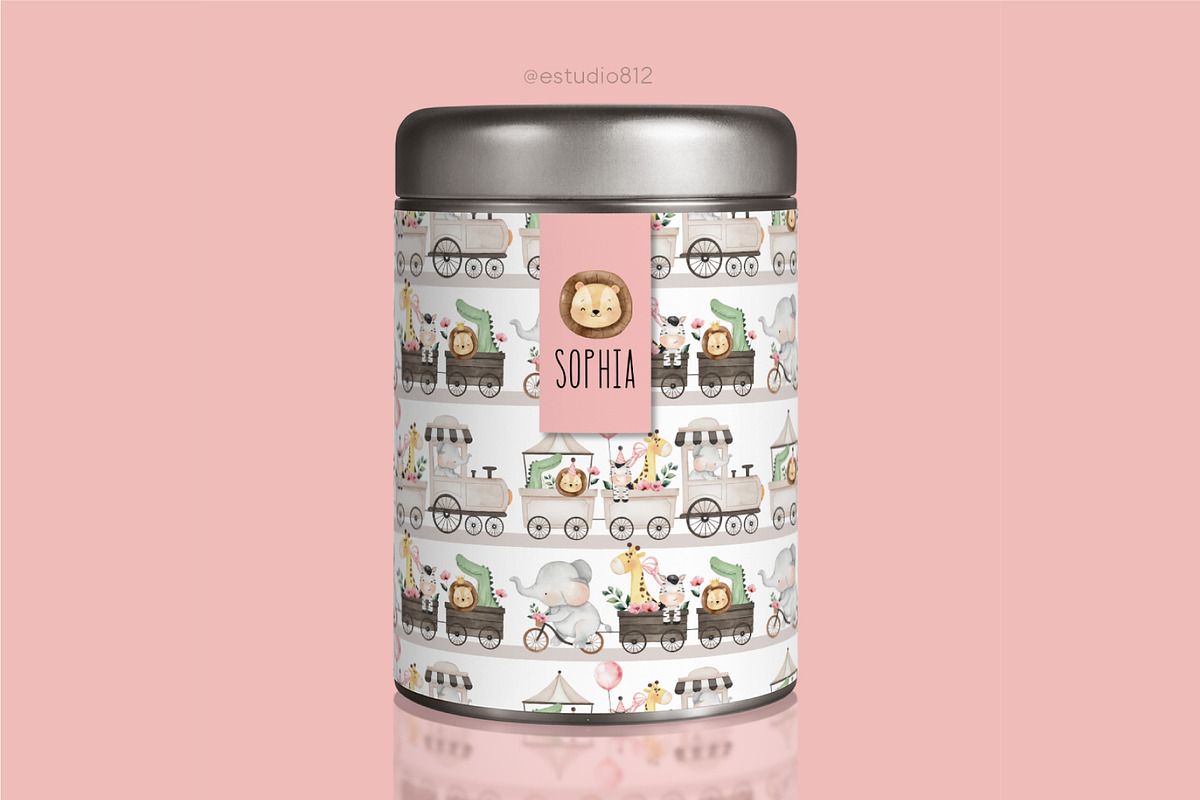 Safari pink train, an Animal Illustration by Estudio 812 (Photo 8 of 9)