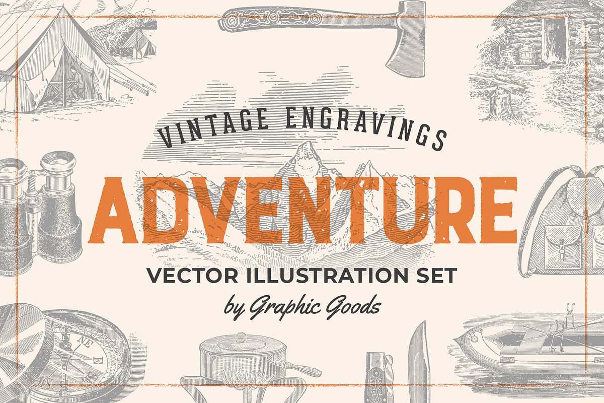 Adventure - Vintage Illustration Set, an Illustration by Graphic Goods (Photo 1 of 11)